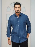 Men’s Casual Full Sleeve Shirt (blue) - Image 2