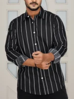 Men’s Casual Full Sleeve Shirt (black) - Image 3