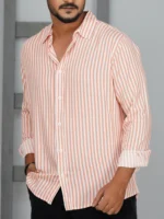 Men’s Casual Full Sleeve Shirt (peach)