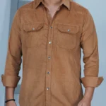 Men’s Cord Fabric Full Sleeve Shirt (brown)