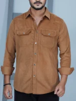 Men’s Cord Fabric Full Sleeve Shirt (brown)