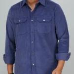 Men’s Cord Fabric Full Sleeve Shirt (blue)