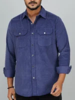 Men’s Cord Fabric Full Sleeve Shirt (blue)