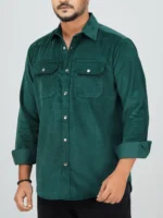 Men’s Cord Fabric Full Sleeve Shirt (green)