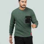 Full Sleeve Sweatshirt with pocket green