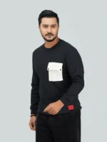 Full Sleeve Sweatshirt with pocket black - Image 2