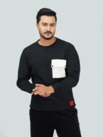 Full Sleeve Sweatshirt with pocket black - Image 3