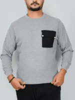 Full Sleeve Sweatshirt with pocket ash - Image 3