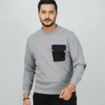Full Sleeve Sweatshirt with pocket ash