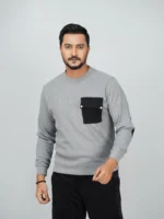 Full Sleeve Sweatshirt with pocket ash