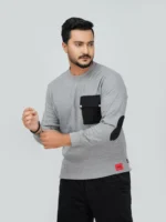 Full Sleeve Sweatshirt with pocket ash - Image 2