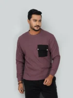 Full Sleeve Sweatshirt with pocket maroon - Image 3