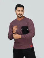 Full Sleeve Sweatshirt with pocket maroon - Image 2