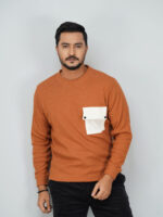 Full Sleeve Sweatshirt with pocket orange - Image 2
