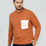 Full Sleeve Sweatshirt with pocket orange