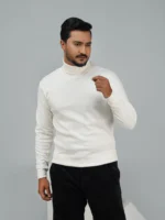 Men’s Turtleneck Full Sleeve Sweater Off-White - Image 2
