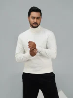 Men’s Turtleneck Full Sleeve Sweater Off-White - Image 3