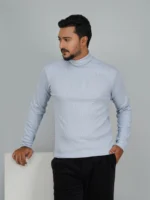 Men’s Turtleneck Full Sleeve Sweater Sky-Blue - Image 3