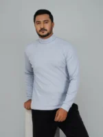 Men’s Turtleneck Full Sleeve Sweater Sky-Blue - Image 2