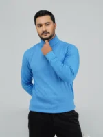 Men’s Turtleneck Full Sleeve Sweater Blue - Image 3