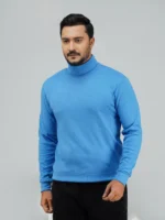 Men’s Turtleneck Full Sleeve Sweater Blue - Image 2