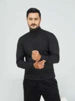 Men’s Turtleneck Full Sleeve Sweater Black - Image 3