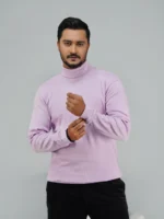 Men’s Turtleneck Full Sleeve Sweater Pink - Image 3