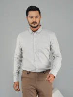 Men's Formal Full Sleeve Shirt ash - Image 3