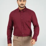 Men’s Formal Full Sleeve Shirt (Maroon)