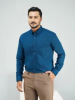 Men’s Formal Full Sleeve Shirt (Navy) - Image 3