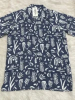 Men's Hawai Shirt Floral Navy