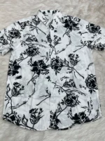 Men's Hawai Shirt Flower white