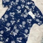 Men's Hawai Shirt floral Deep Blue