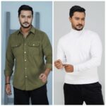 High Neck and Cord Shirt Combo
