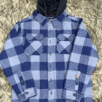 Double Pocket Padded Hooded Flannel Jacket