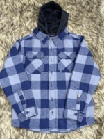 Double Pocket Padded Hooded Flannel Jacket