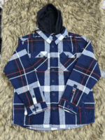 Double Pocket Padded Hooded Flannel Jacket