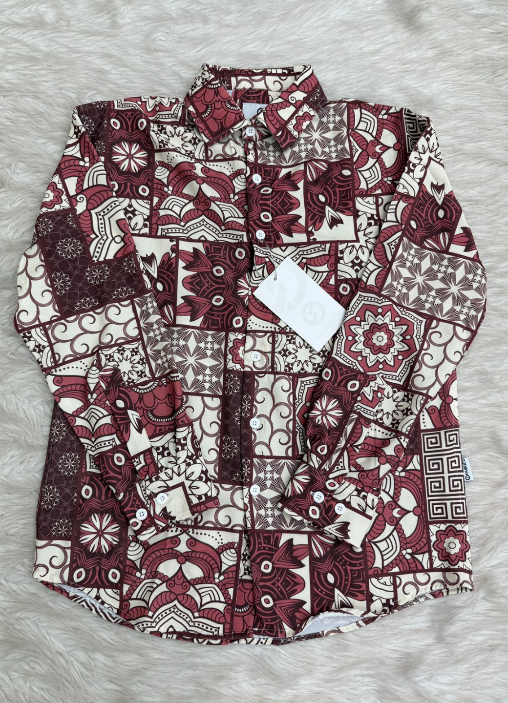 CS107 Men's Printed China Full Sleeve Shirt - Image 1